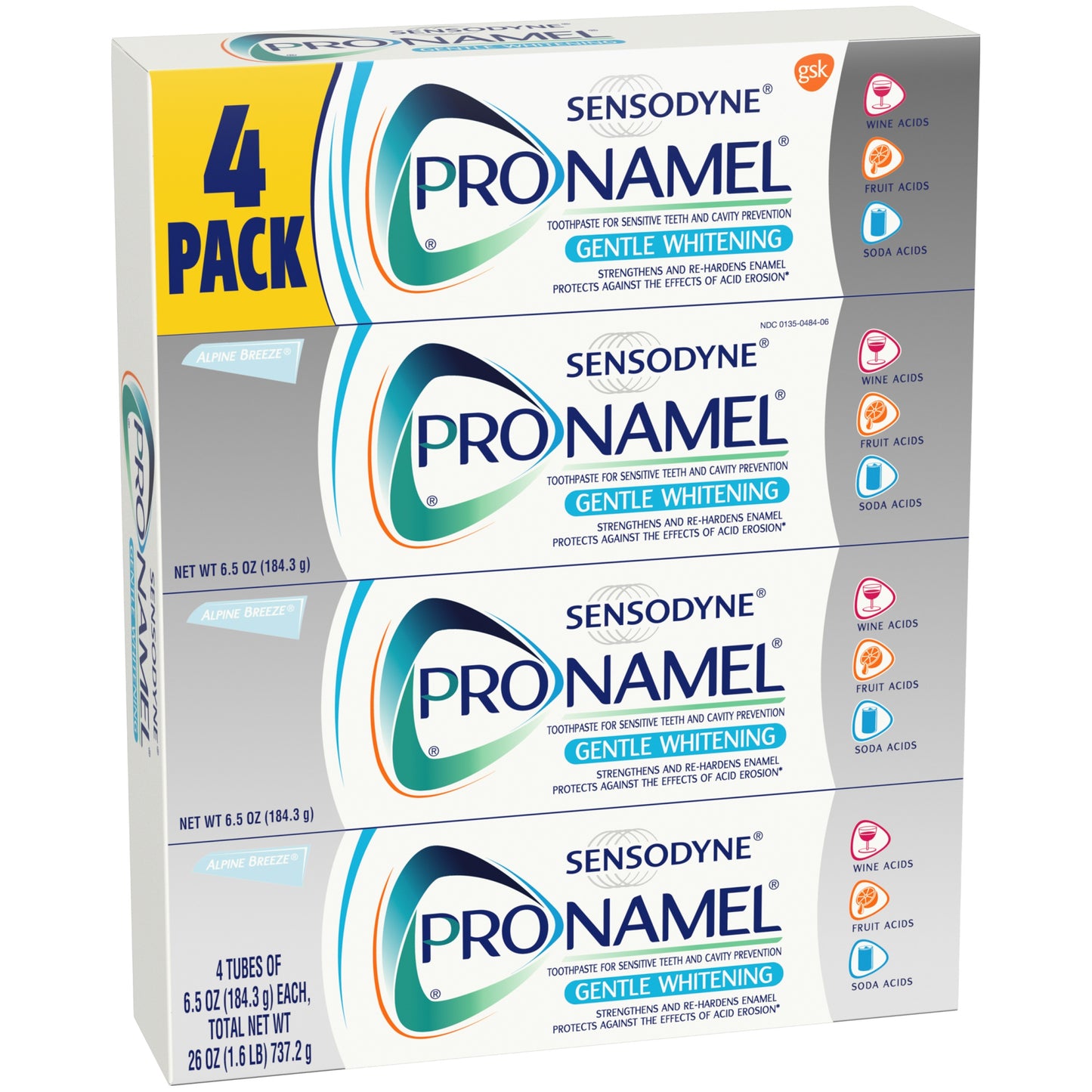 Sensodyne ProNamel toothpaste, 4 pack