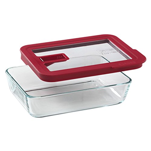 Pyrex No Leak Lids 3 Cup Red