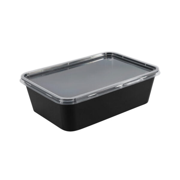 Rectangle Containers 25oz Black (10 Count)