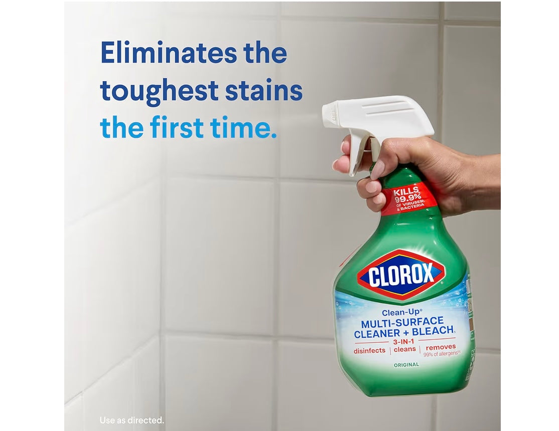 Clorox Clean-Up Multi-Surface Cleaner with Bleach, Original, Spray Bottle, 32 Fl Oz
