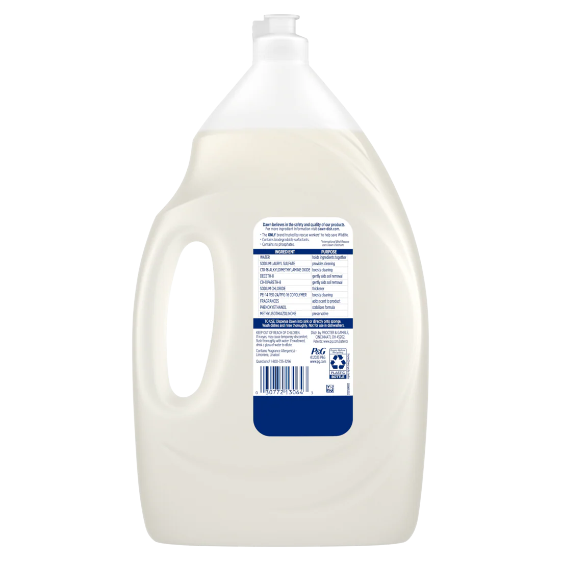 Dawn Free & Clear Dish Soap Liquid Dishwashing Liquid Grease Removal Lemon - 54.8oz