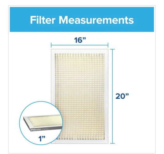 AIR COND FILTER-CENTRAL AIR 16x20x1