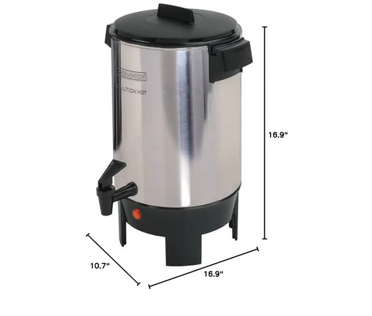 Dominion Premium 30 Cup Coffee Urn - Aluminum Coffee Dispenser For Quick Brewing - Automatic Hot Water Dispenser - Ideal for Large Crowds - Perfect for Any Occasion
