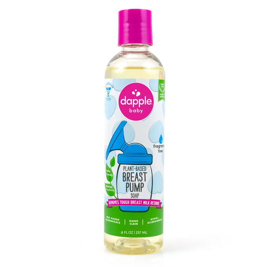 Dapple Breast Pump Soap Baby, 8 Fl Oz Bottle, Fragrance Free, Plant Based & Hypoallergenic Liquid Soap - Easy Rinse Formula Removes Milk Residue & Leaves No Taste
