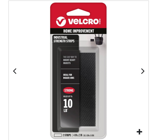 VELCRO-INDUSTRIAL 2″x4″ STRIPS BLACK PK/2