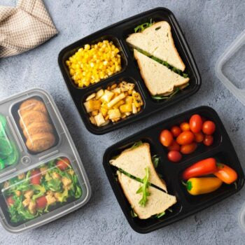 Bento 32oz 3 Compartment Lunch Boxes (4 Count)