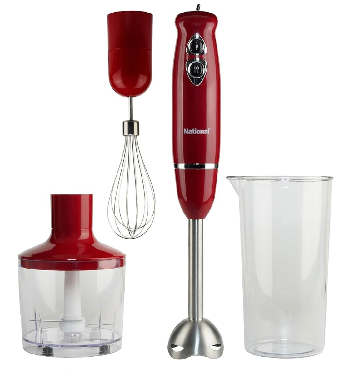 National hand blender multipurpose immersion red 4-1