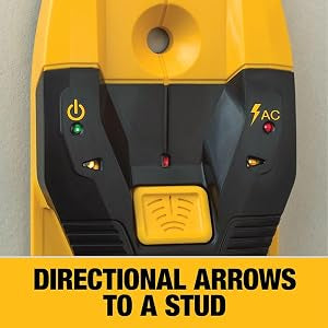DEWALT Stud Finder, 3/4", Locate Framing Studs Efficiently with LED Arrows, Ideal for Wood and Metal, AAA Batteries Included (DW0100)