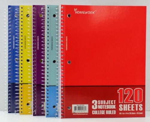 3 Subject Notebook 120 Sheets
