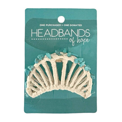 Raffia Seashell Hair Clip | Large Teal Claw Clip | New