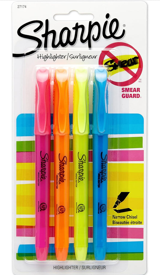Sharpie highlighter 4pk