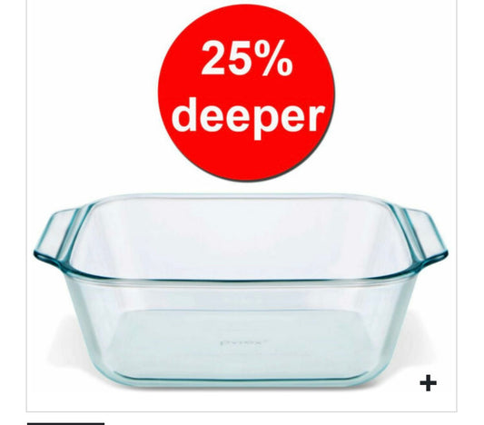 Pyrex deep bake dish square 2.6 QT 8x8 ￼