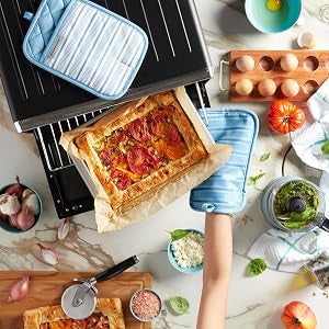 KitchenAid Albany Pot Holder 2-Pack Set, Blue Velvet, 7"x10"