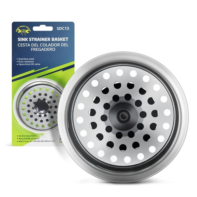 Stainless Steel Sink Strainer Basket W/Adjustable Post