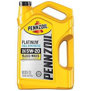 Pennzoil Platinum Full Synthetic 5W-20 Motor Oil, 5-Quart