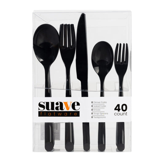 Suave Flatware Black Combo (40 Count)