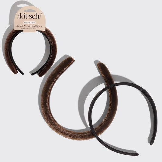 Kit.sch/ satin velvet headbands 2pk￼