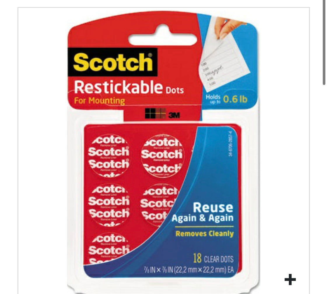 MOUNTING DOTS RESTICKABLE 7/8″x7/8
