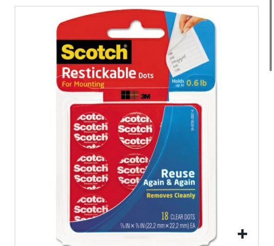 MOUNTING DOTS RESTICKABLE 7/8″x7/8