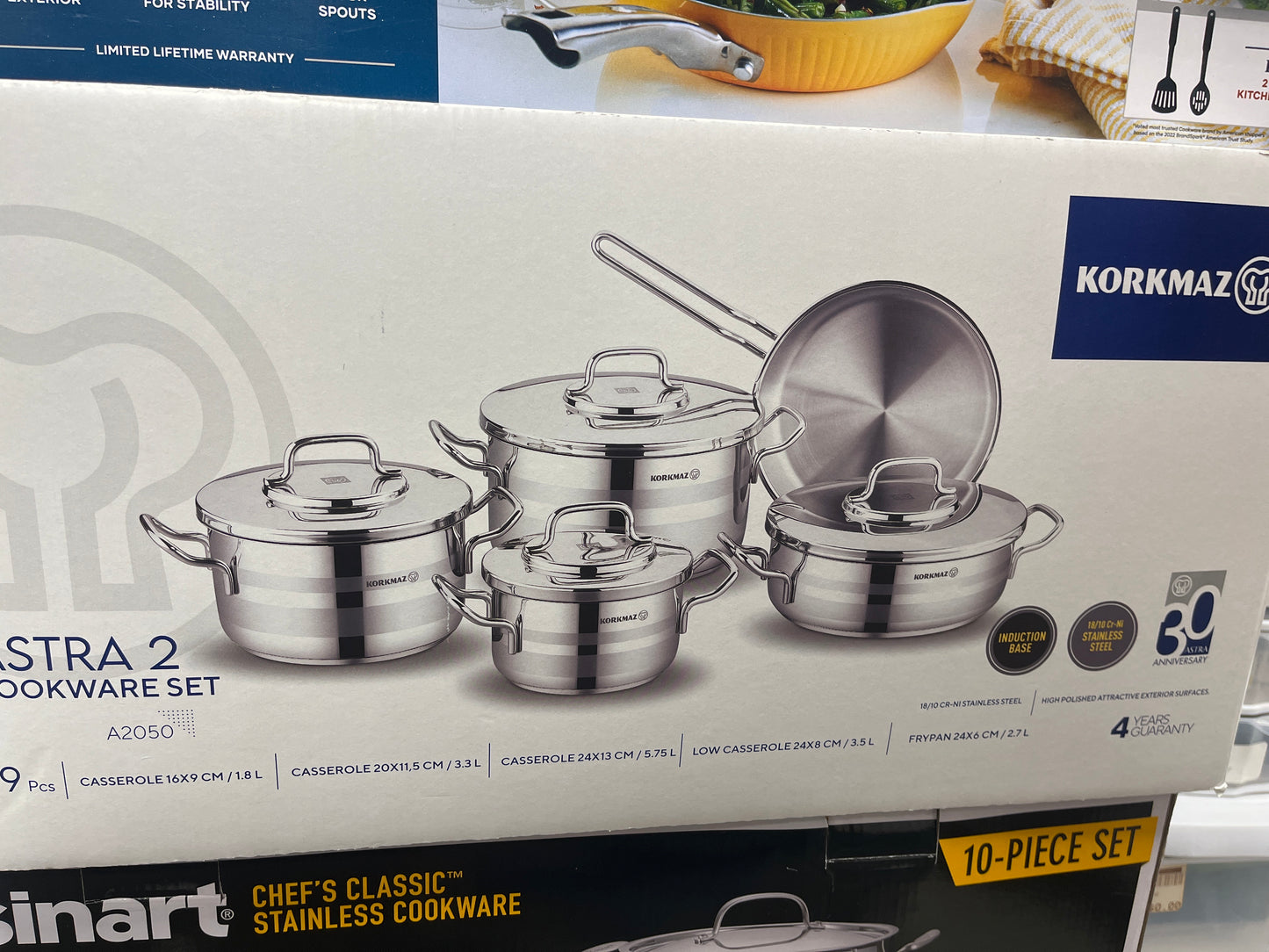 KorKmaz Astra 2 cookware stainless steel nine piece