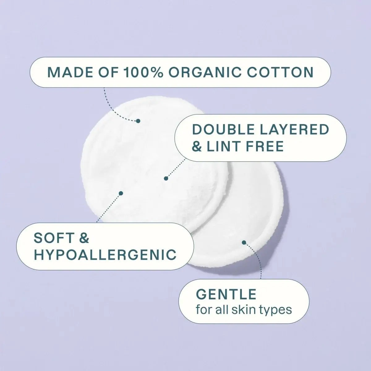 Cotton rounds 100 count 100% gotten organic￼