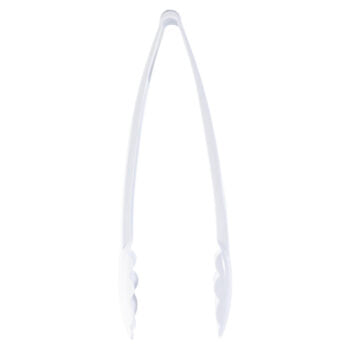Scalloped Tongs 12″ White (2 Count)