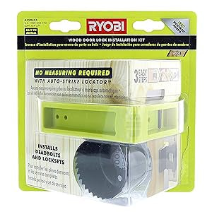 Ryobi A99DLK3 3-Step Wood Door Lock Installation Kit with Auto-Strike Locator for Deadbolts and Locksets