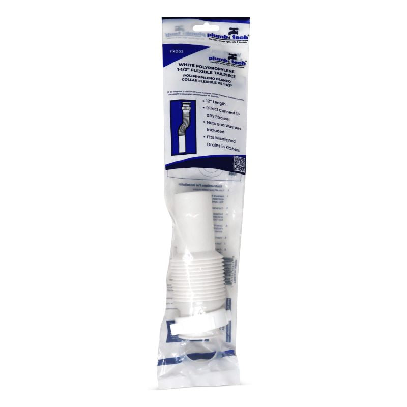 1-1/2" x 12" Flexible Tailpiece