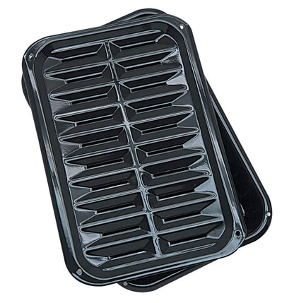 Range Kleen BP106X Made in the USA Junior Size Air Fry, Bake and Broil Pan 8.5" x 12.75" Black