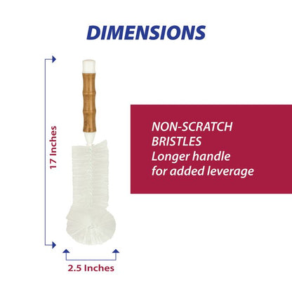 HIC Bamboo Water Bottle Brush long