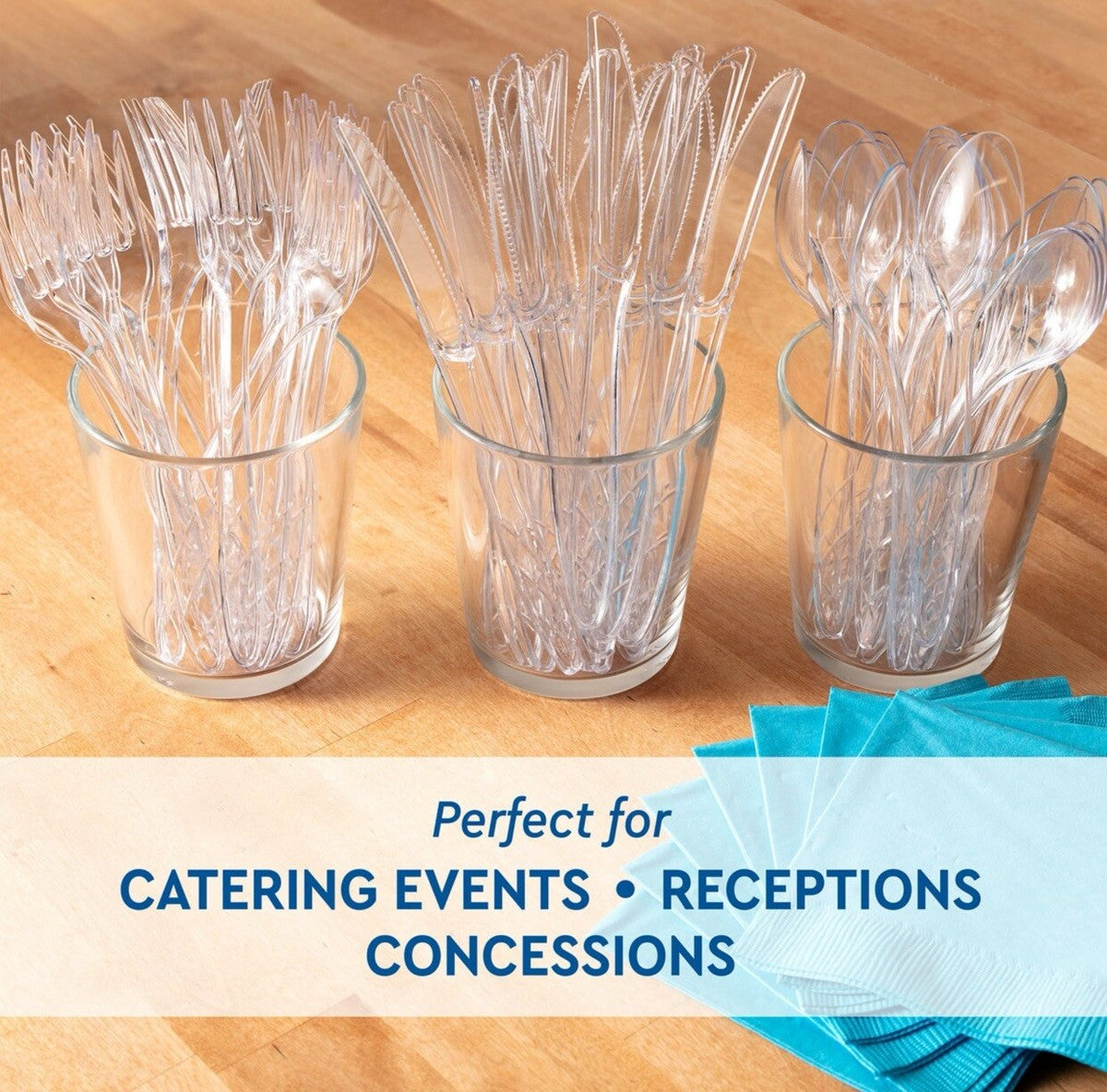 Member's Mark Clear Cutlery Combo Pack, Forks, Knives, Spoons (360 ct.)