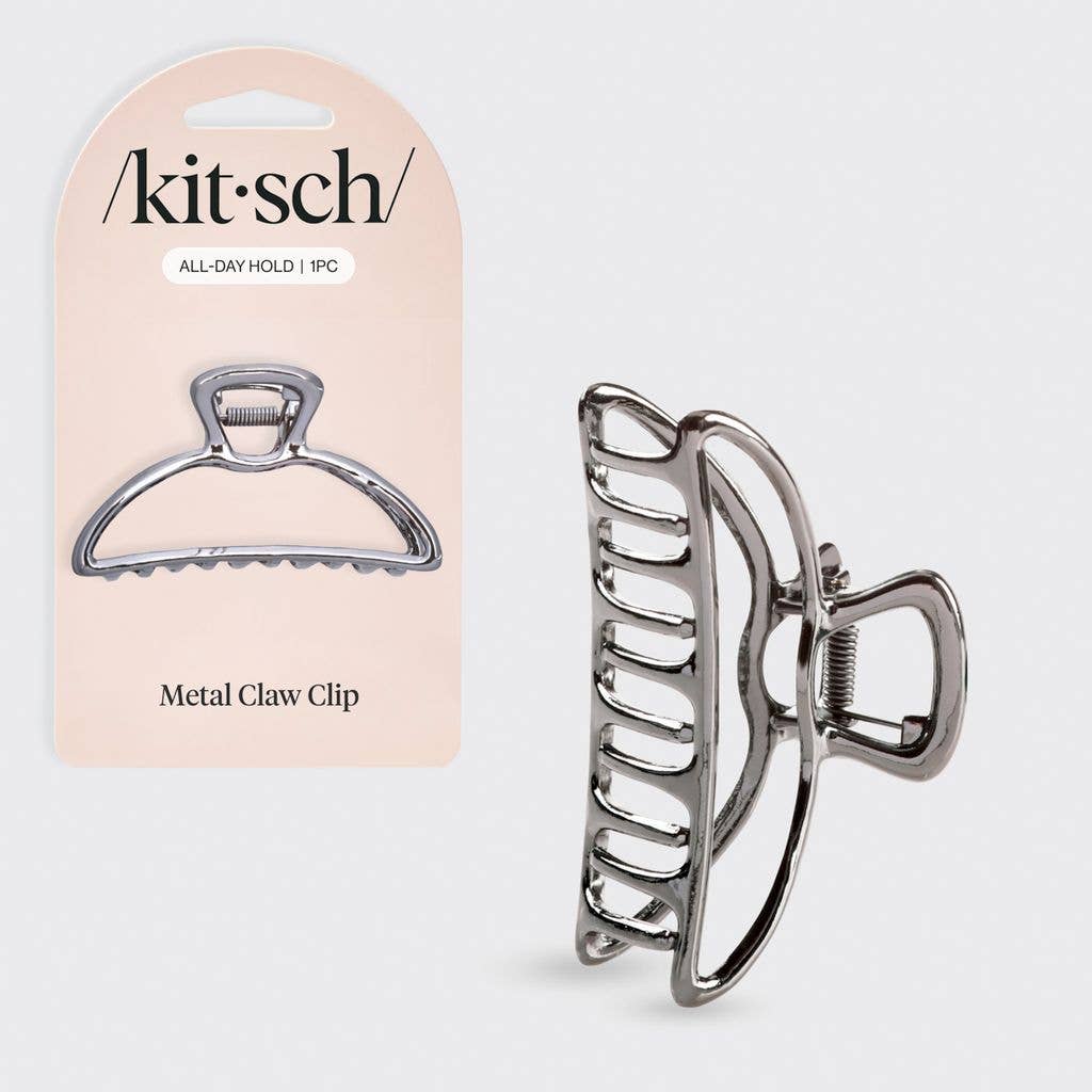 Open Shape Claw Clip - Hematite