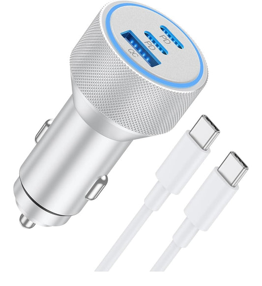2in1 Car Charger USB-C USB-A