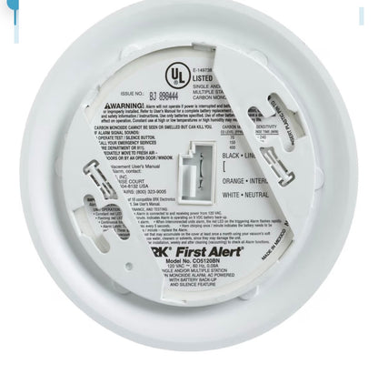 First Alert BRK CO5120BN Hardwire Carbon Monoxide Alarm with Battery Backup
