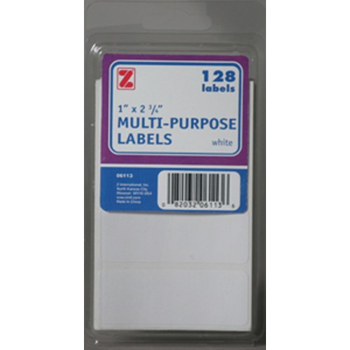 1"x2.3/4" White Lables 128