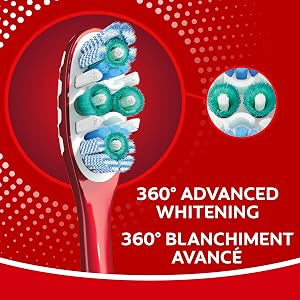Colgate 360 Optic White Advanced Whitening Toothbrush, Soft, 2 Pack