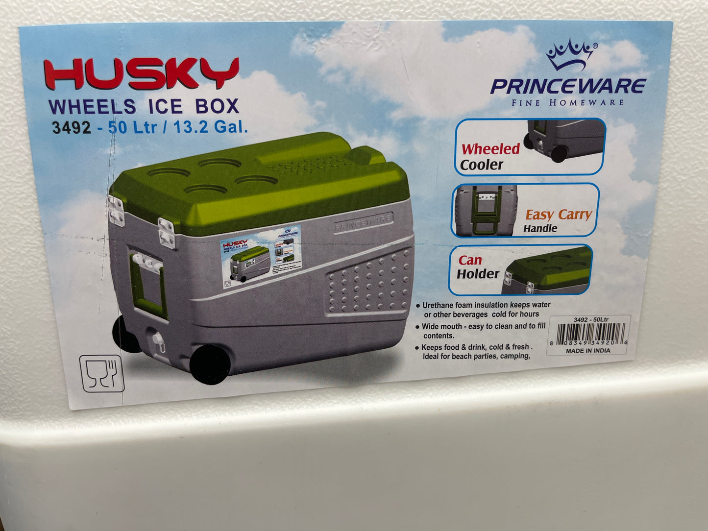 Husky hard side wheeled cooler, 50 quarts