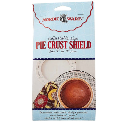 Adjustable size pie crust shield fits 9 inches to 11 inches