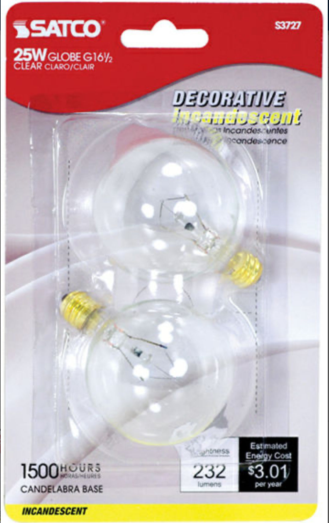 Satco lightbulb globe G 16