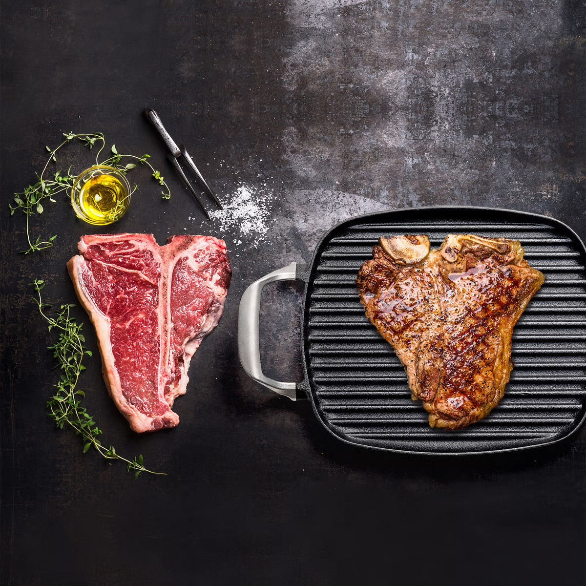Steak Panini cast-iron skillet