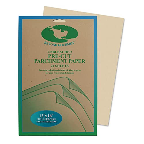 Unbleached pre-cut parchment paper 24 sheets