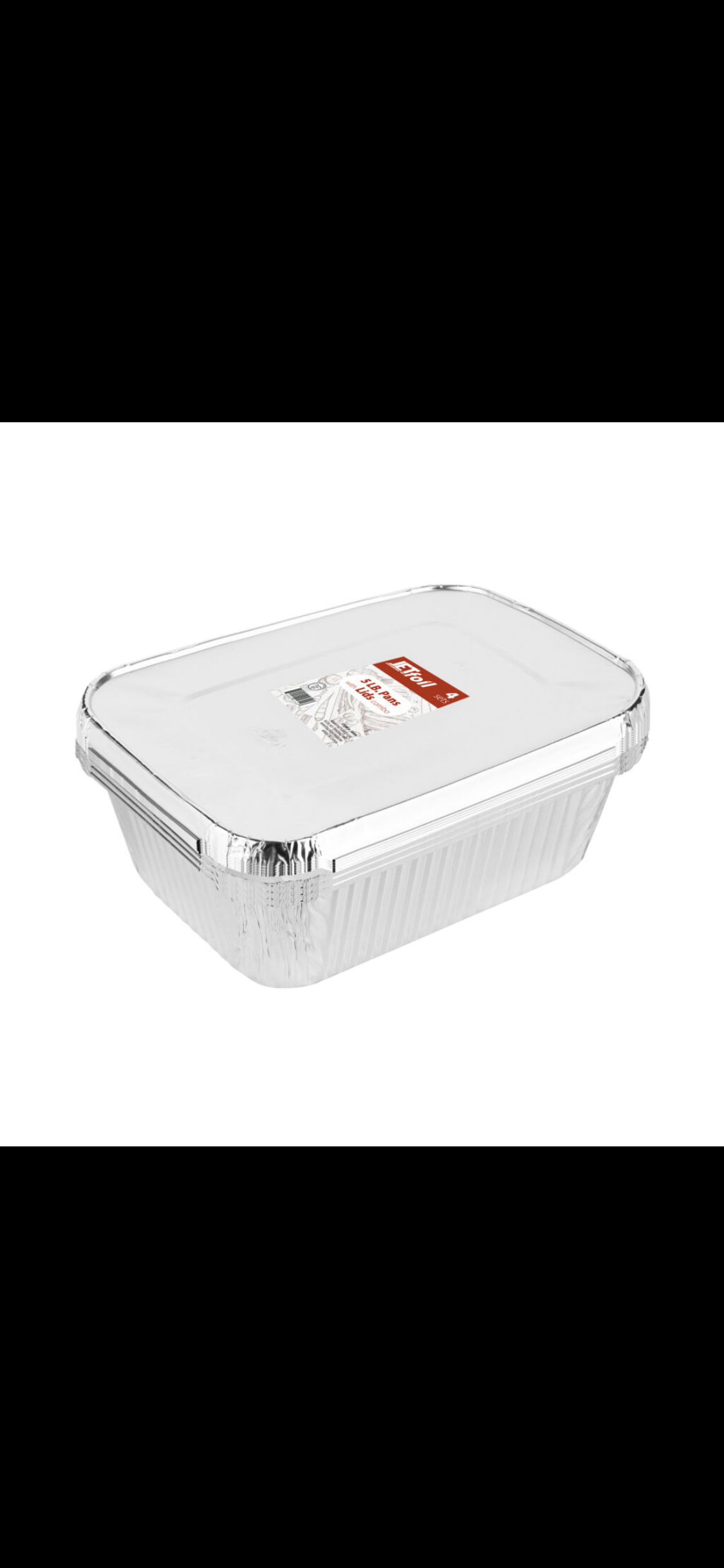 Oblong 5lb. Pan With Lids Aluminum Pans (4 Count) 1844