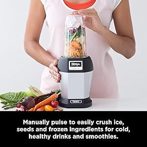 Ninja BL450C, Nutri Pro Personal Blender For Juices, Shakes & Smoothies, 18 and 24 Oz cups, Black/Silver, 900W (Canadian Version)