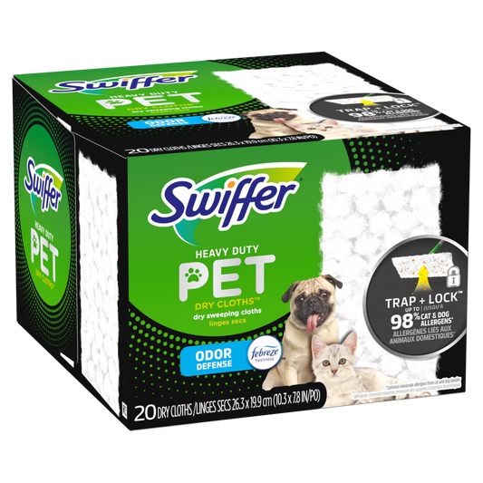 Swiffer Sweep + Mop Dry Pads Refill Floor Cleaner Cleaning Cloths Heavy Duty Pet - 20ct
