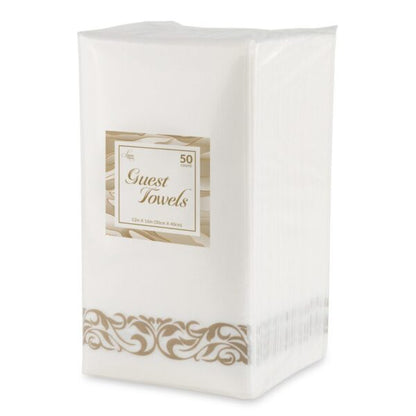 Linen Napkins Gold Border 50 count