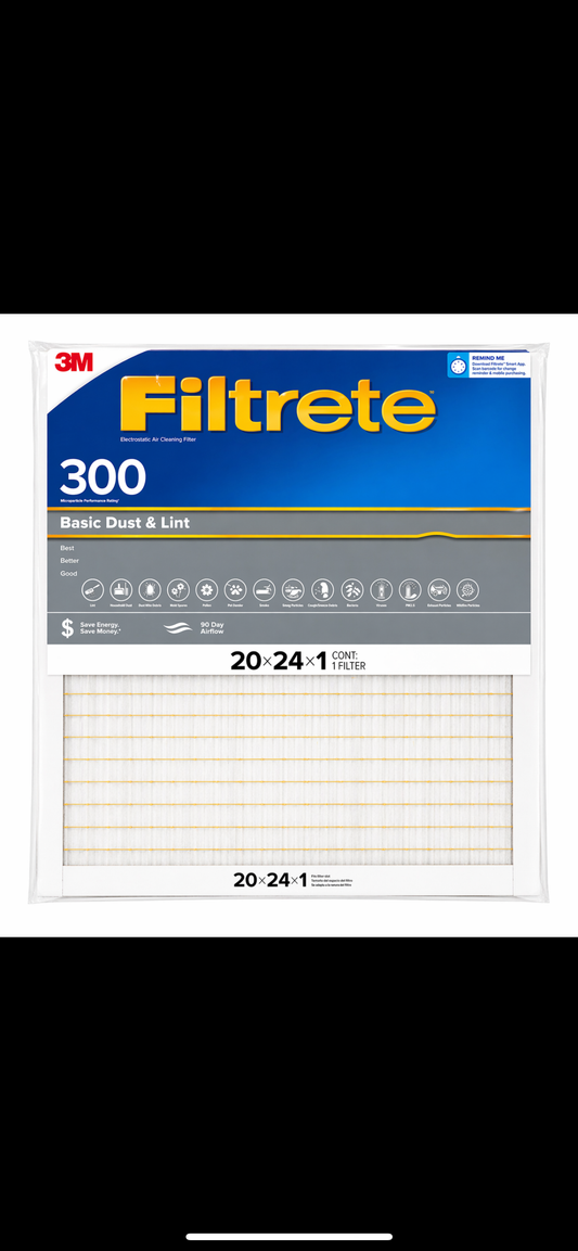 AIR COND FILTER-CENTRAL AIR 20x24x1