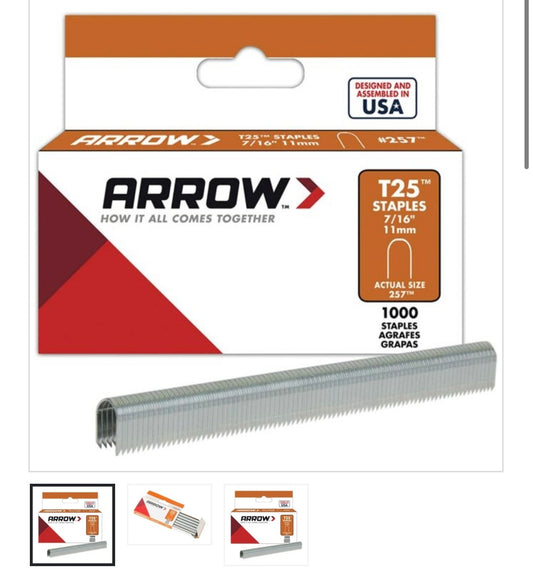 ARROW STAPLES #257-T25M-7/16″ 1000ct