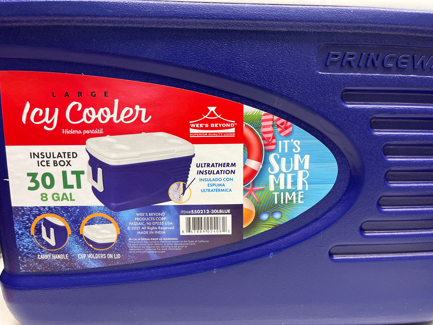 Hard sided cooler 31 quarts blue