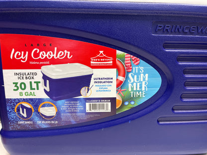 Hard sided cooler 31 quarts blue