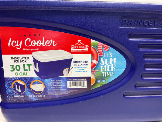 Hard sided cooler 31 quarts blue